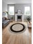 Baskılı Çerçeveli Düz Model Yıkanabilir Kaymaz Yuvarlak Salon Halısı, Çerçeveli-Y-60-Kahve, 5