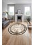 Çerçeveli Sade Modern Baskılı Yıkanabilir Kaymaz Yuvarlak Salon Halısı, Çerçeveli-Y-80-Kahve, 5
