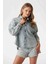 Kadın Western Shacket Suni Taş Işlemeli Denim Ceket - Mavi 1