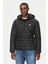 Erkek Gj Hooded Puffer Şişme Mont - Siyah 1