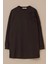 Kadın Işlemeli Omuz Detaylı Uzun Sweatshirt - Siyah 4