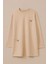 Kadın Büyük Beden Çiçek Işlemeli Sweatshirt - Bej 5