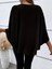Kadın Asimetrik Pelerin Kollu Yuvarlak Yaka Salaş Sandy Bluz 5