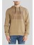 Hugo Boss Regular Fit Kapüşonlu Erkek Sweatshirt Kahverengi 1