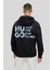 Kapüşonlu Erkek Sweatshirt Siyah 2