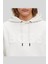 Logolu Baskılı Kapüşonlu Erkek Beyaz Sweatshirt Beyaz 3