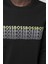 Erkek Bisiklet Yaka Sweatshirt Siyah 4