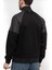 Logo Aplikeli Panelli Fermuarlı Regular Fit Erkek Sweatshirt Siyah 2