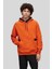 Regular Fit Kapüşonlu Erkek Sweatshirt Turuncu 1