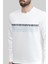 Erkek Bisiklet Yaka Sweatshirt Beyaz 4