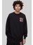 Erkek Bisiklet Yaka Sweatshirt Siyah 1