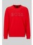 Erkek Relaxed Fit Pamuklu Bisiklet Yaka Sweatshirt Kırmızı 2