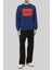 Regular Fit Bisiklet Yaka Erkek Sweatshirt Mavi 2