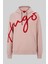 Hugo Erkek Regular Fit Logo Işlemeli Kapüşonlu Sweatshirt Pembe 4