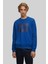 Regular Fit Bisiklet Yaka Erkek Sweatshirt Mavi 1