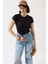 Likralı Basic Siyah T-Shirt 3
