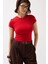 Likralı Basic Kırmızı T-Shirt 1