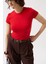 Likralı Basic Kırmızı T-Shirt 4