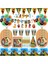 FORK-10PCS Aslan Kral Simba Doğum Günü Partisi Malzemeleri Tek Kullanımlık Sofra Seti Bardak Tabaklar Kek Topper Çocuklar Için Bebek Duş Parti Süslemeleri (Yurt Dışından) 2