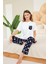 Aydoğan Kadın Beyaz Benekli Viskon Kumaş Pijama Takımı 1