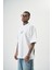 Erkek Res\'cue Baskılı Oversize T-Shirt Beyaz 2