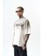 Erkek California Baskılı Oversize T-Shirt Ekru 2