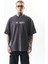 Erkek Los Angeles Baskılı Oversize T-Shirt Füme 1