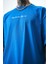 Erkek Palm Baskılı Oversize T-Shirt Mavi 4