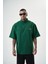 Erkek Skywalking Baskılı Yarım Fermuarlı Oversize T-Shirt Nefti 1