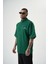 Erkek Skywalking Baskılı Yarım Fermuarlı Oversize T-Shirt Nefti 2