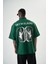 Erkek Skywalking Baskılı Yarım Fermuarlı Oversize T-Shirt Nefti 3