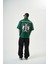 Erkek Skywalking Baskılı Yarım Fermuarlı Oversize T-Shirt Nefti 5