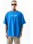 Erkek Los Angeles Baskılı Oversize T-Shirt Mavi 1