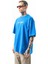 Erkek Los Angeles Baskılı Oversize T-Shirt Mavi 2