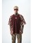 Erkek War Baskılı Yıkamalı Oversize T-Shirt Bordo 1