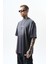 Erkek Unfuckwithable Baskılı Oversize T-Shirt Füme 2