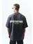 Erkek Unfuckwithable Baskılı Oversize T-Shirt Füme 3