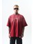 Erkek Unfuckwithable Baskılı Oversize T-Shirt Bordo 1