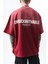 Erkek Unfuckwithable Baskılı Oversize T-Shirt Bordo 5