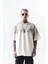 Erkek Pegasus Baskılı Oversize T-Shirt Ekru 1