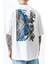 Erkek Destroy Baskılı Oversize T-Shirt Beyaz 5