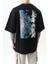 Erkek Destroy Baskılı Oversize T-Shirt Siyah 5