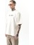 Erkek Los Angeles Baskılı Oversize T-Shirt Ekru 2