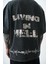 Erkek Hell Baskılı Yıkamalı Oversize T-Shirt Siyah 5