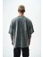 Erkek Playoff 99 Baskılı Yıkamalı Oversize T-Shirt Gri 3