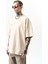 Erkek Godfather Baskılı Oversize T-Shirt Bej 2