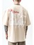 Erkek Godfather Baskılı Oversize T-Shirt Bej 5