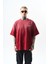 Erkek Pegasus Baskılı Oversize T-Shirt Bordo 1