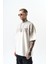 Erkek Pegasus Baskılı Oversize T-Shirt Ekru 2
