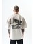 Erkek Pegasus Baskılı Oversize T-Shirt Ekru 3